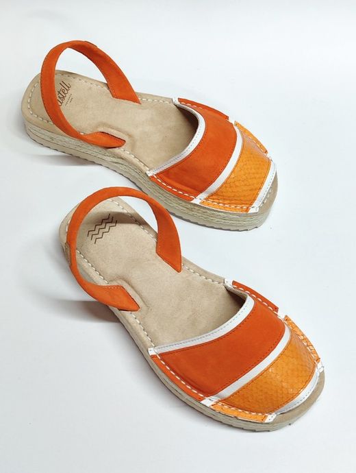 Sandalias Y Zue Castell 2395 piel naranja