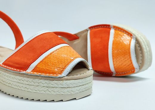 Sandalias Y Zue Castell 2395 piel naranja