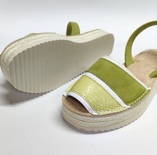 Sandalias Y Zue Castell 2395 piel verde