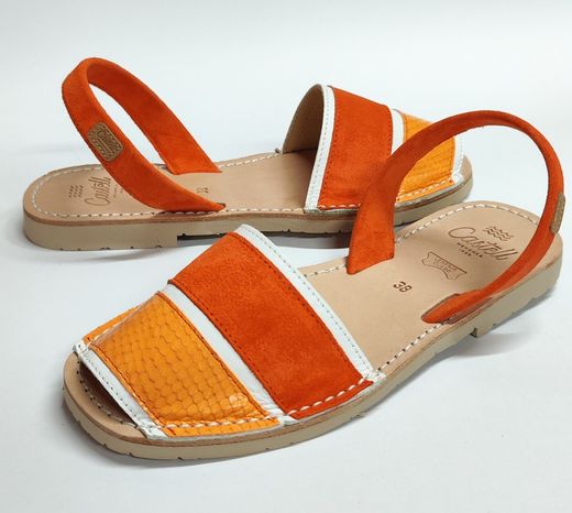 Sandalias Y Zue Castell 2495 piel naranja