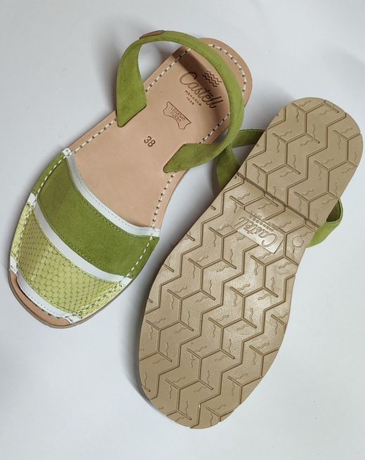 Sandalias Y Zue Castell 2495 piel verde