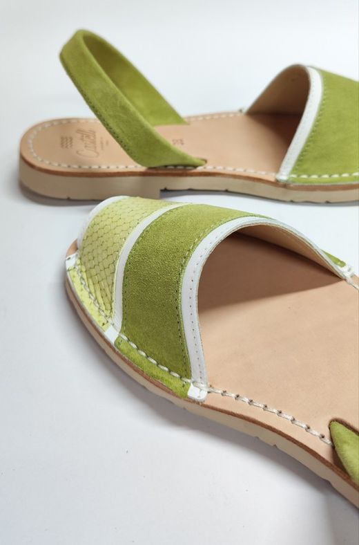 Sandalias Y Zue Castell 2495 piel verde