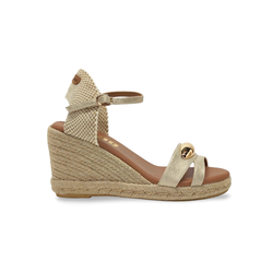 Sandalias Y Zue Mustang 55653 textil dorado