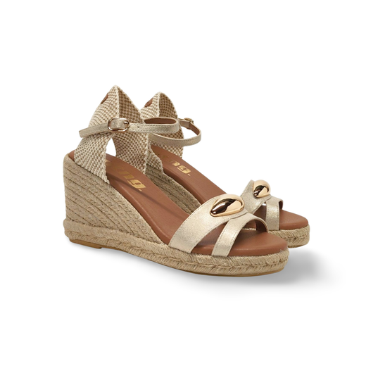 Sandalias Y Zue Mustang 55653 textil dorado