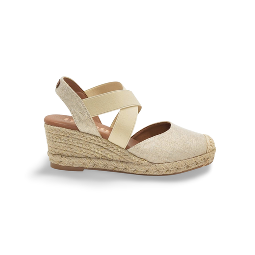 Sandalias Y Zue Mustang 55913 textil dorado