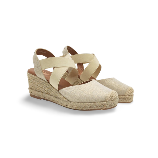 Sandalias Y Zue Mustang 55913 textil dorado