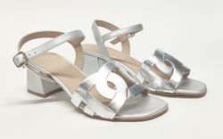 Sandalias Y Zue Tiziana 1242 piel plateado