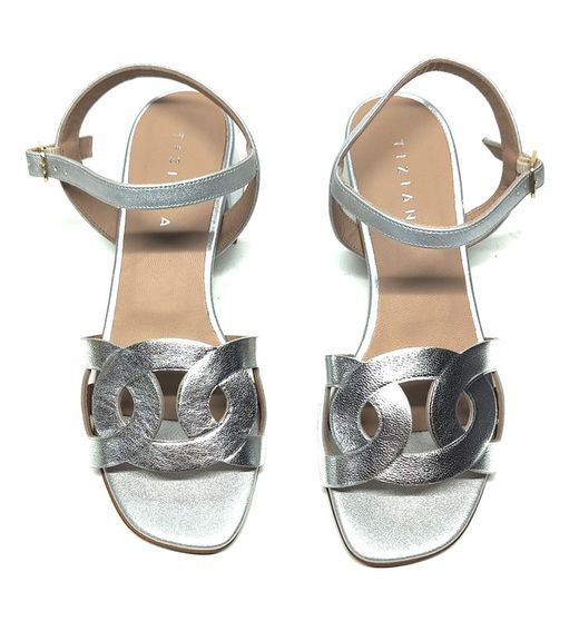Sandalias Y Zue Tiziana 1242 piel plateado