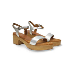 Sandalias Y Zue Unisa IRITA piel plateado