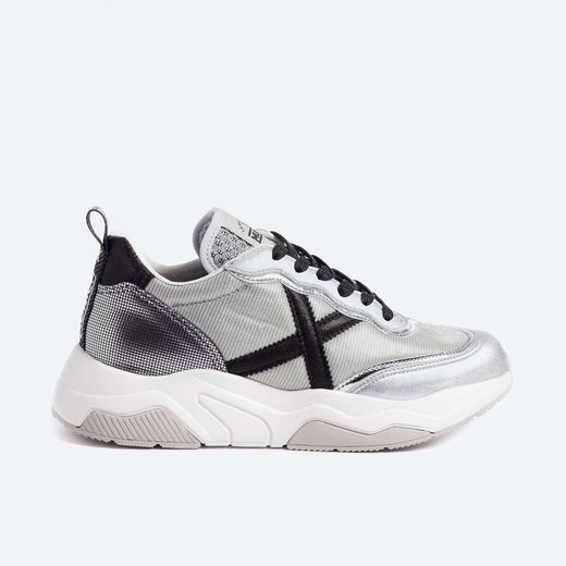 Sneakers Munich WAVE nilon plateado