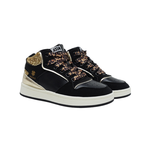 Zapatos Asso 18115 piel vegana negro